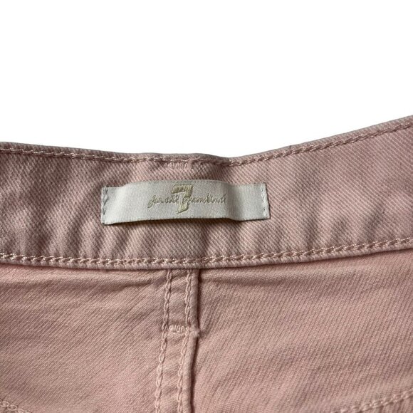 7 for all Mankind Women's Light Pink High Rise Frayed Hem Cut Off Shorts Size 32 - Picture 3 of 11